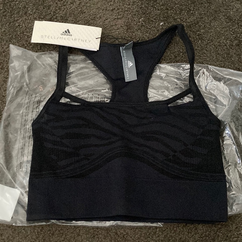 Adidas/Stella McCartney Black Racerback Sports Bra (Womens Small)